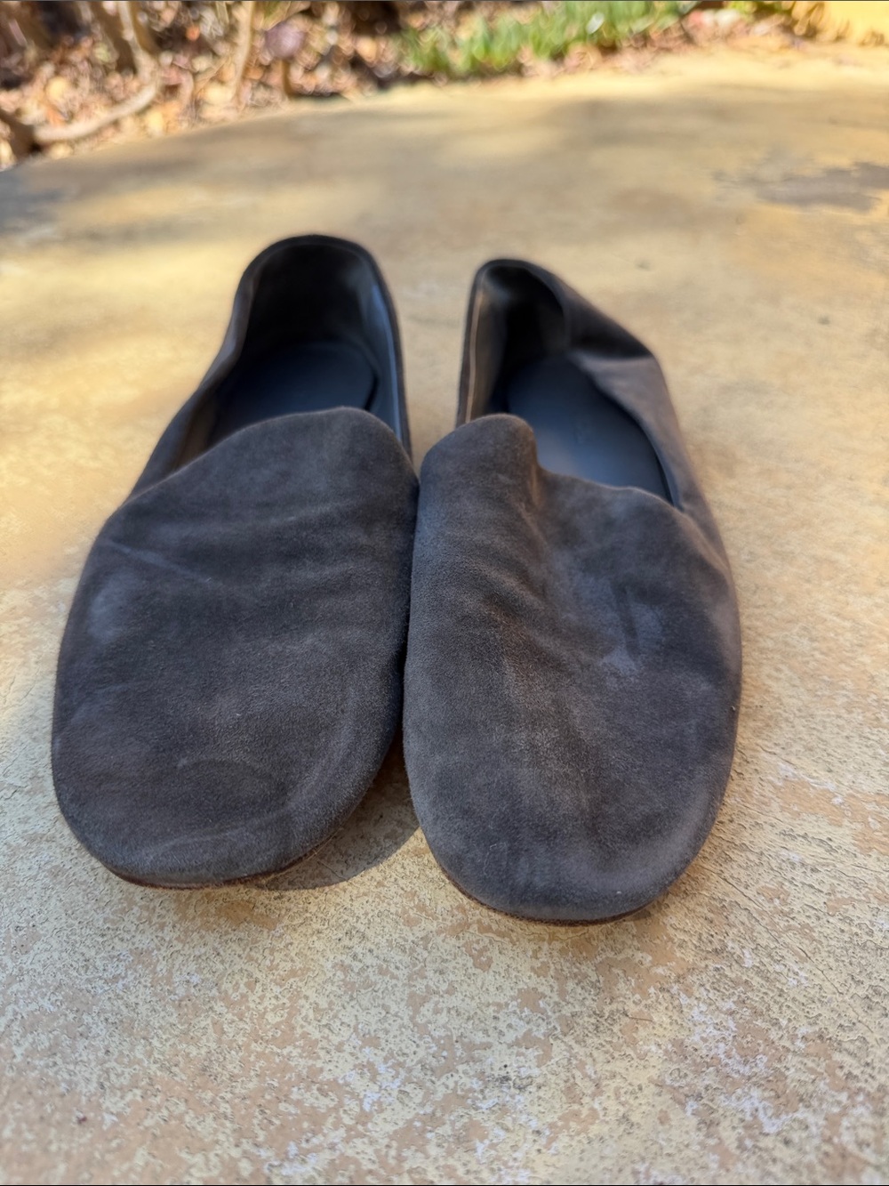 Vince Gray Suede Slip-On Loafers